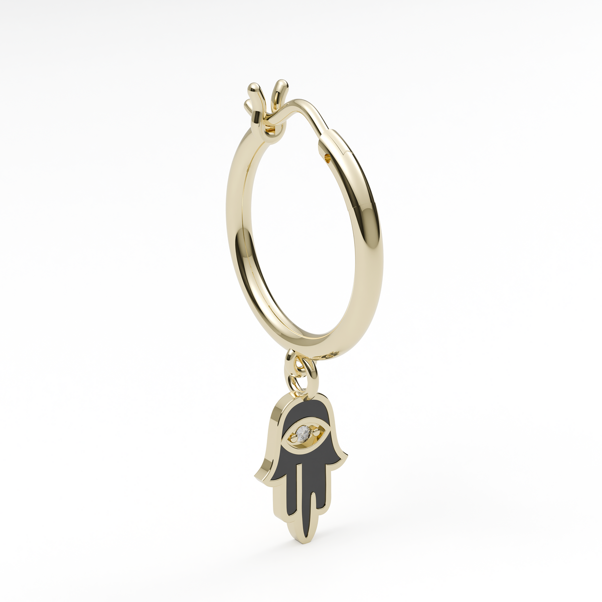 Iqra 14Kt Gold Evil Eye Earring With Diamond