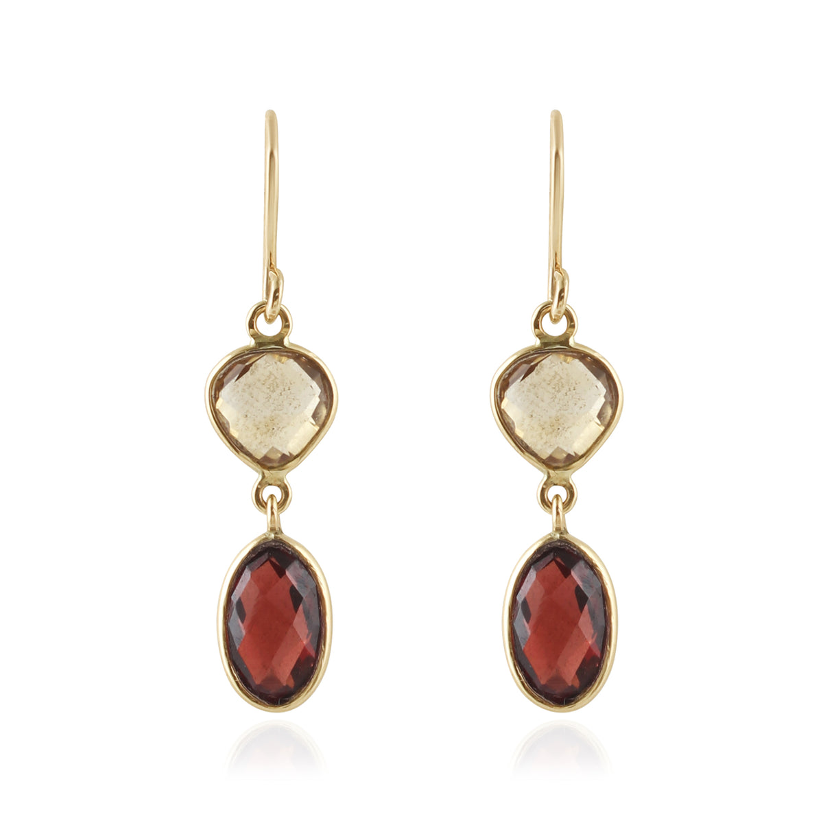 Garnet Champagne Earrings