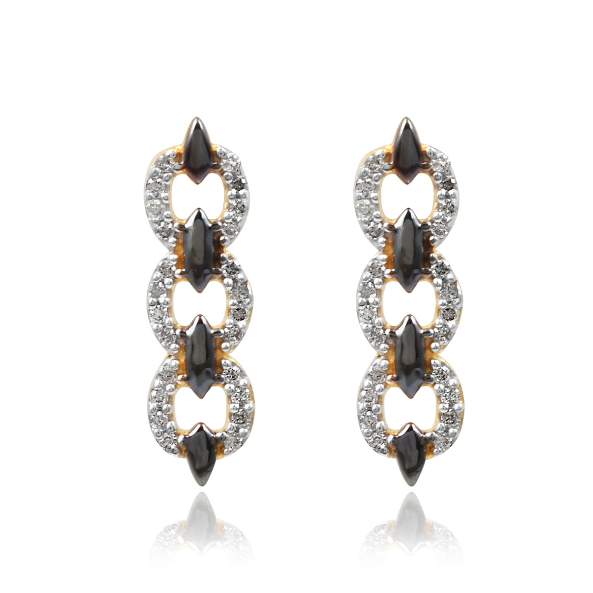 14Kt Beauteous Dazzle Gold Earrings with Diamonds