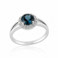 Soleil Blue Topaz & Diamond Ring in Platinum