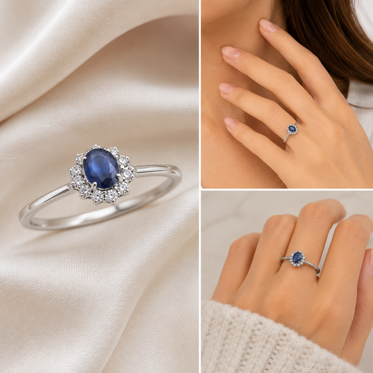 Sapphire Crown Ring