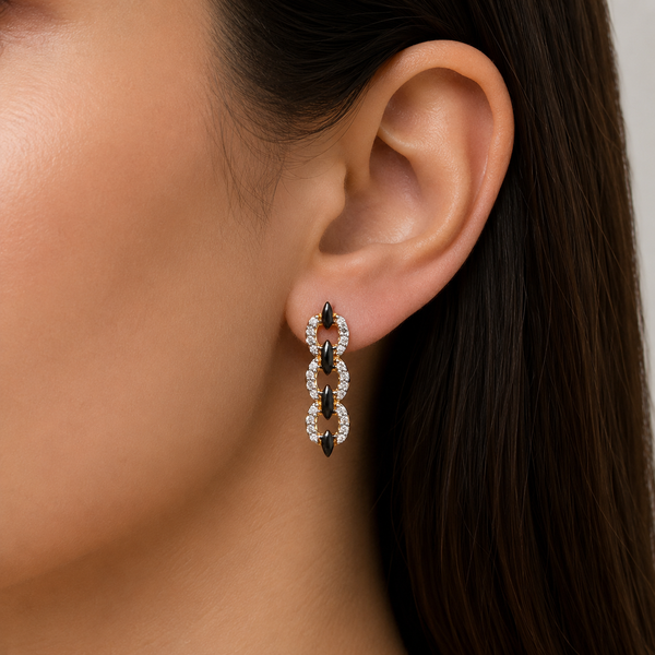 14Kt Beauteous Dazzle Gold Earrings with Diamonds