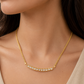 18Kt Yellow Gold Polki Diamond Bar with Smile Necklace Fine Jewellery for Women