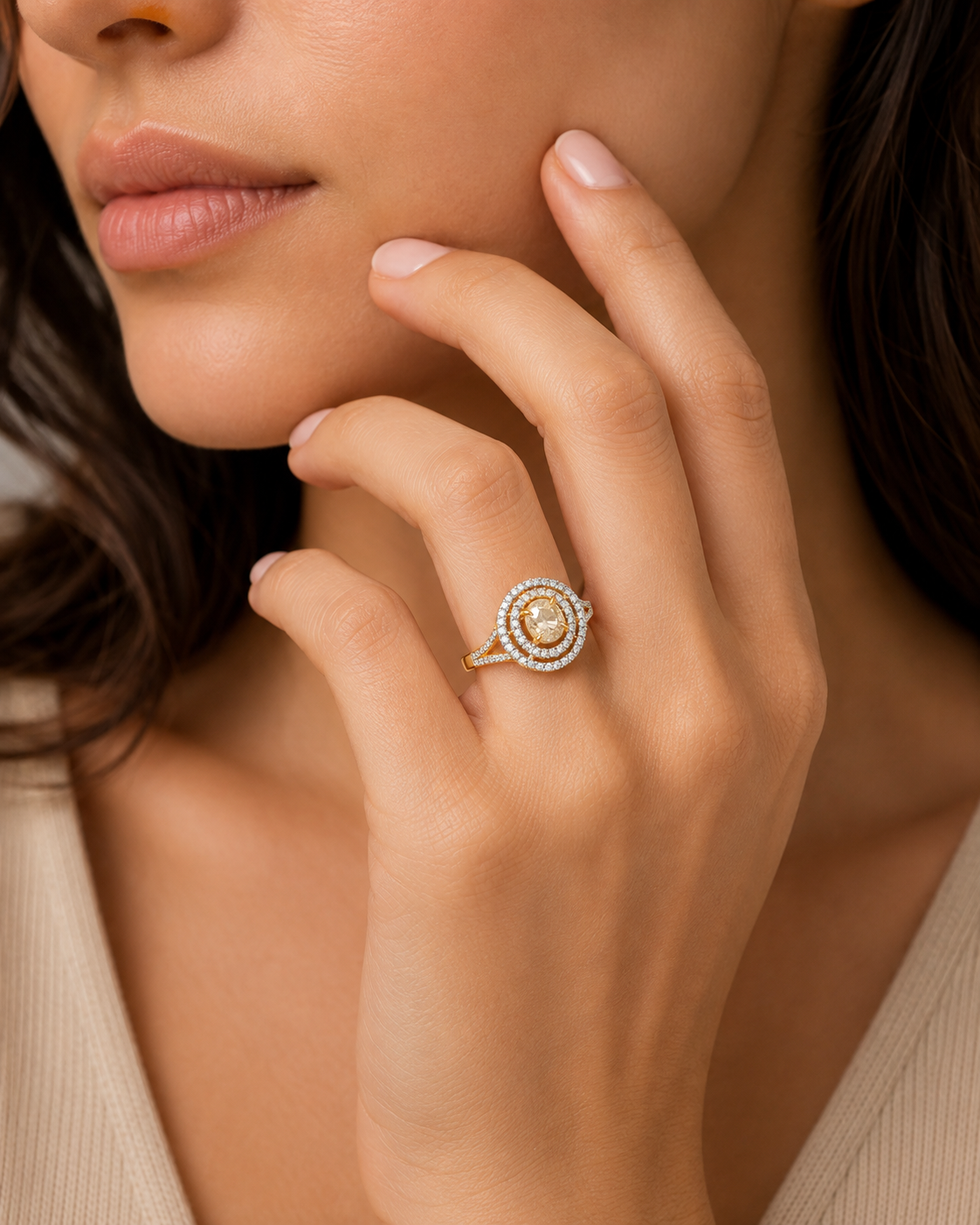Unstained Diamond Ring