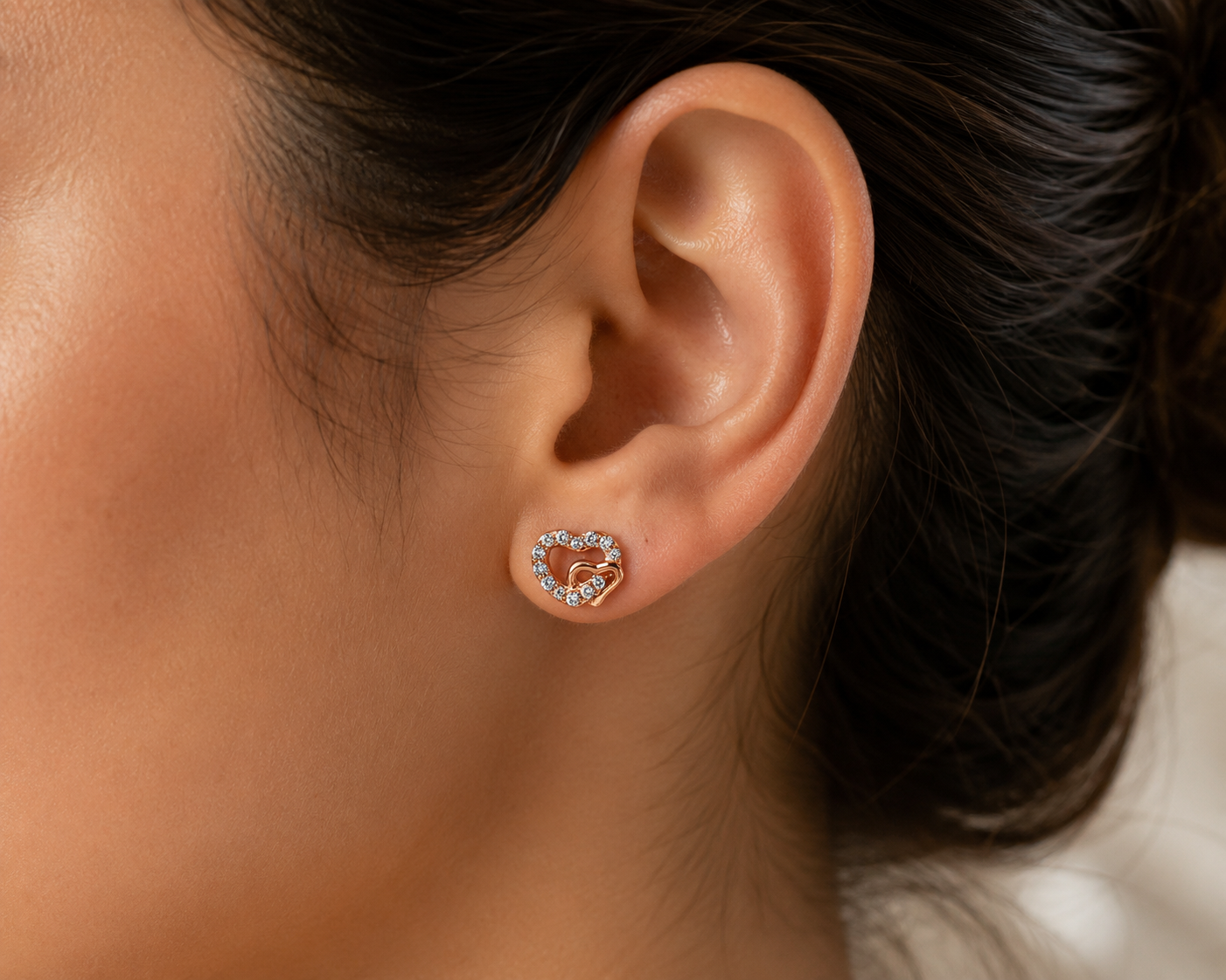Entwined Heart Diamond Studs