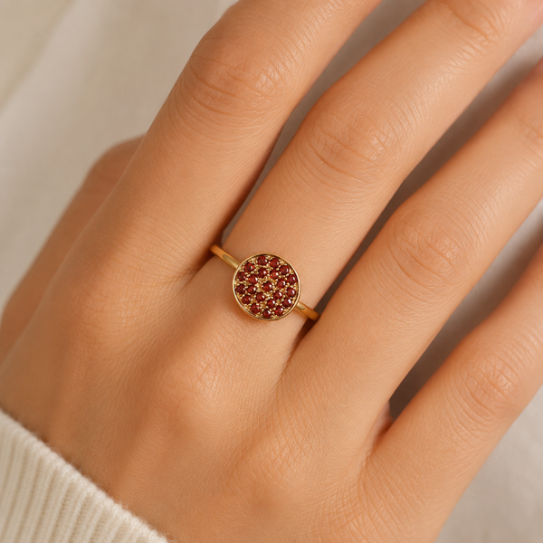 Garnet Orbit Ring