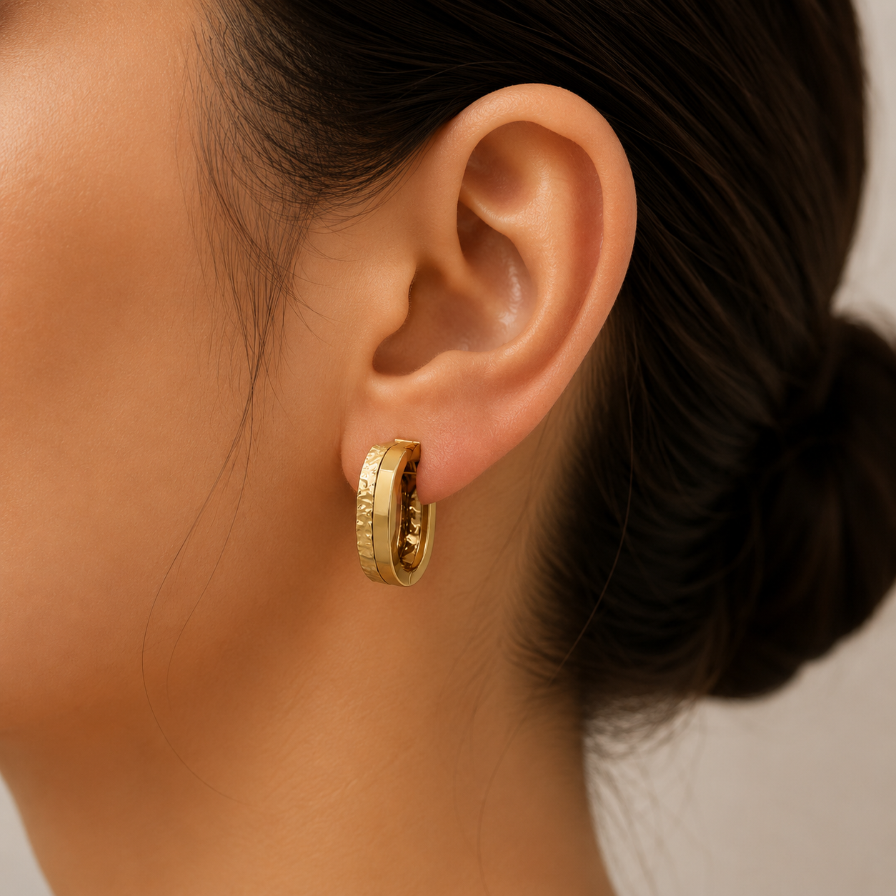 Textured Prism Oval Hoops