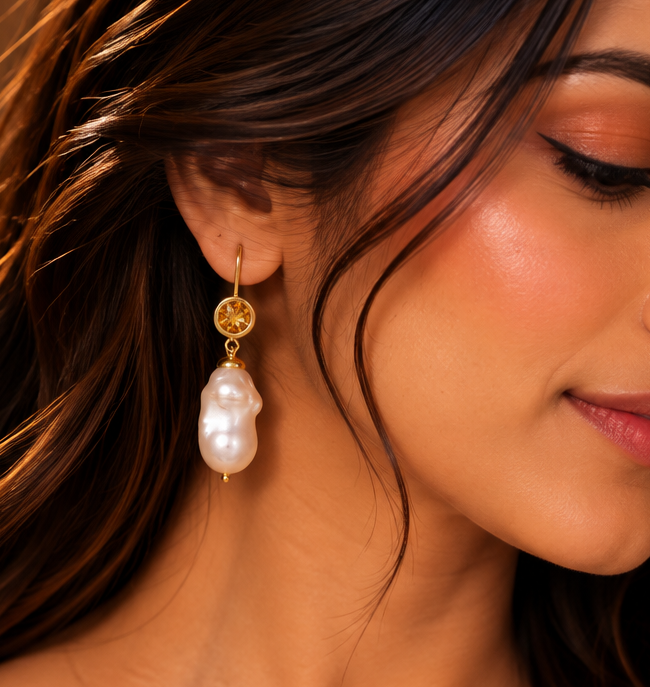 Solara Pearl Drops Earring