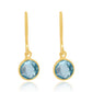 Blue Topaz Swiss Halo Drop Earrings