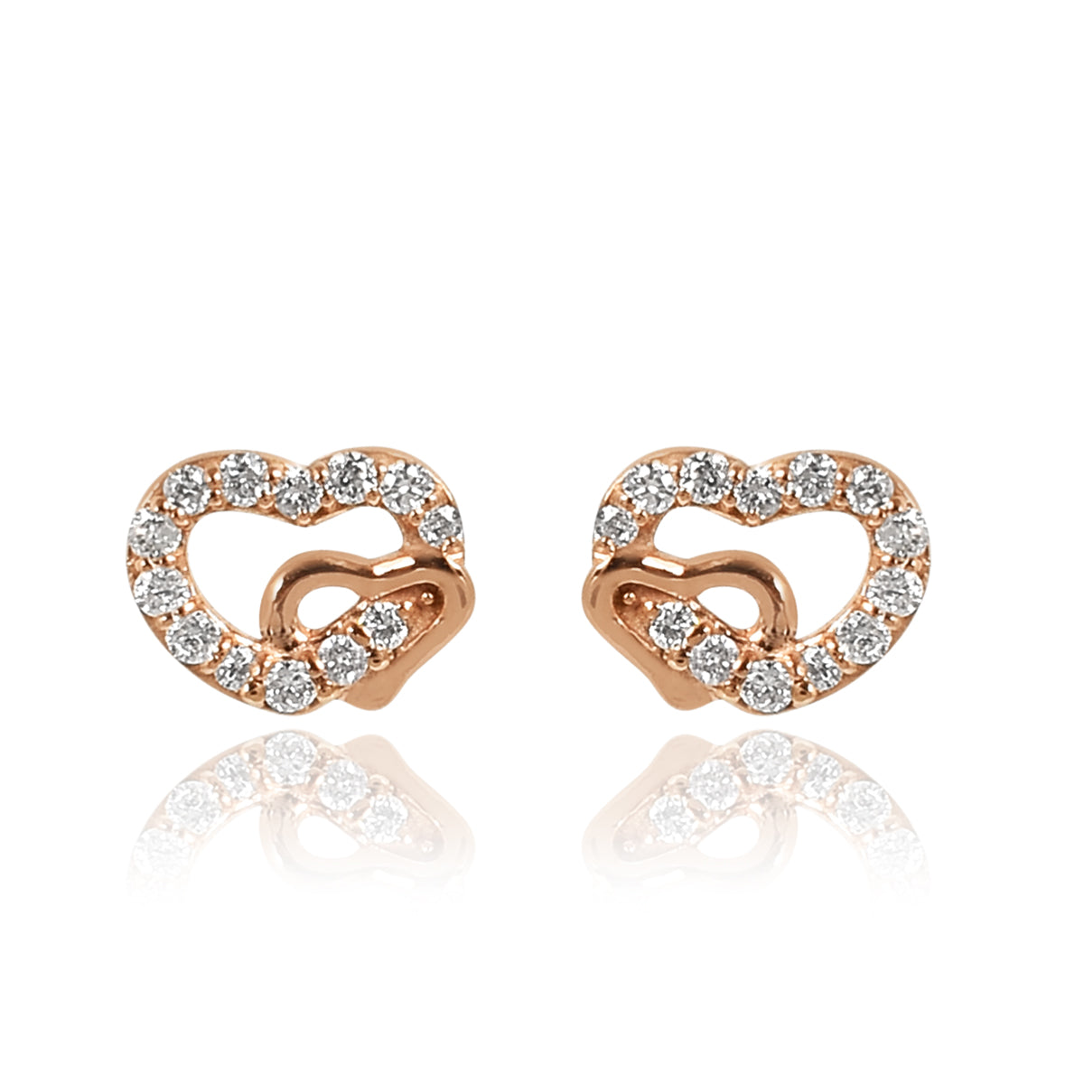 Entwined Heart Diamond Studs