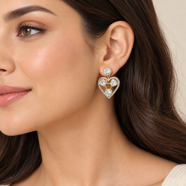 Amora Heart Halo Earrings