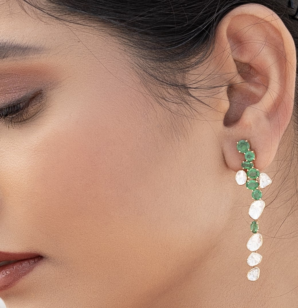 Emerald & Diamond Aurora Earring
