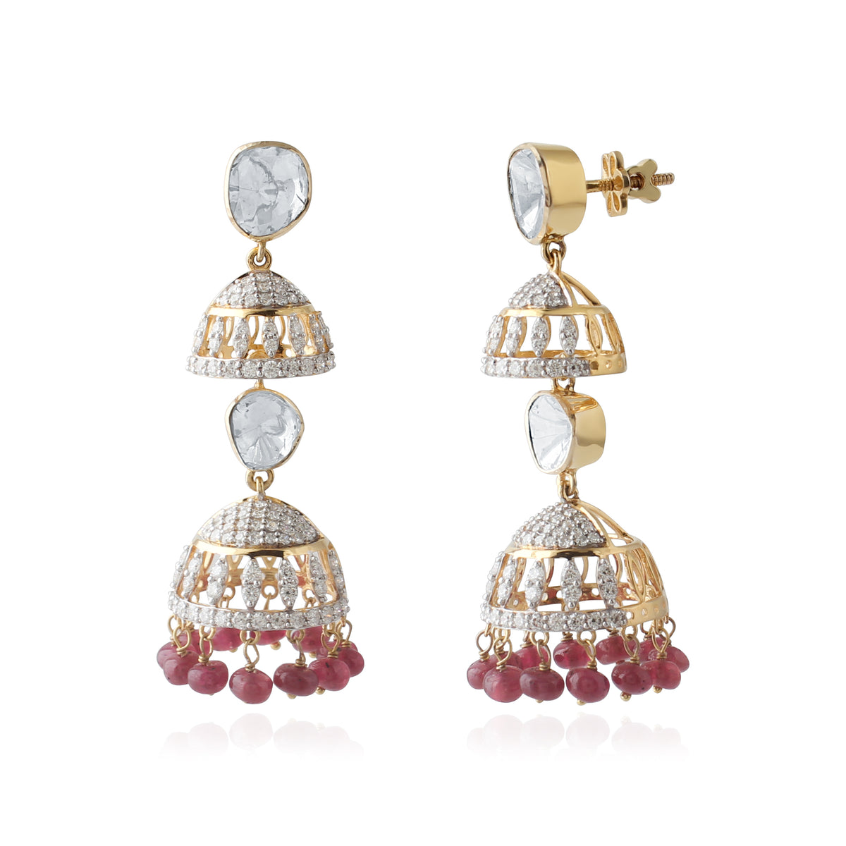 Rajwada Ruby Jhumkas