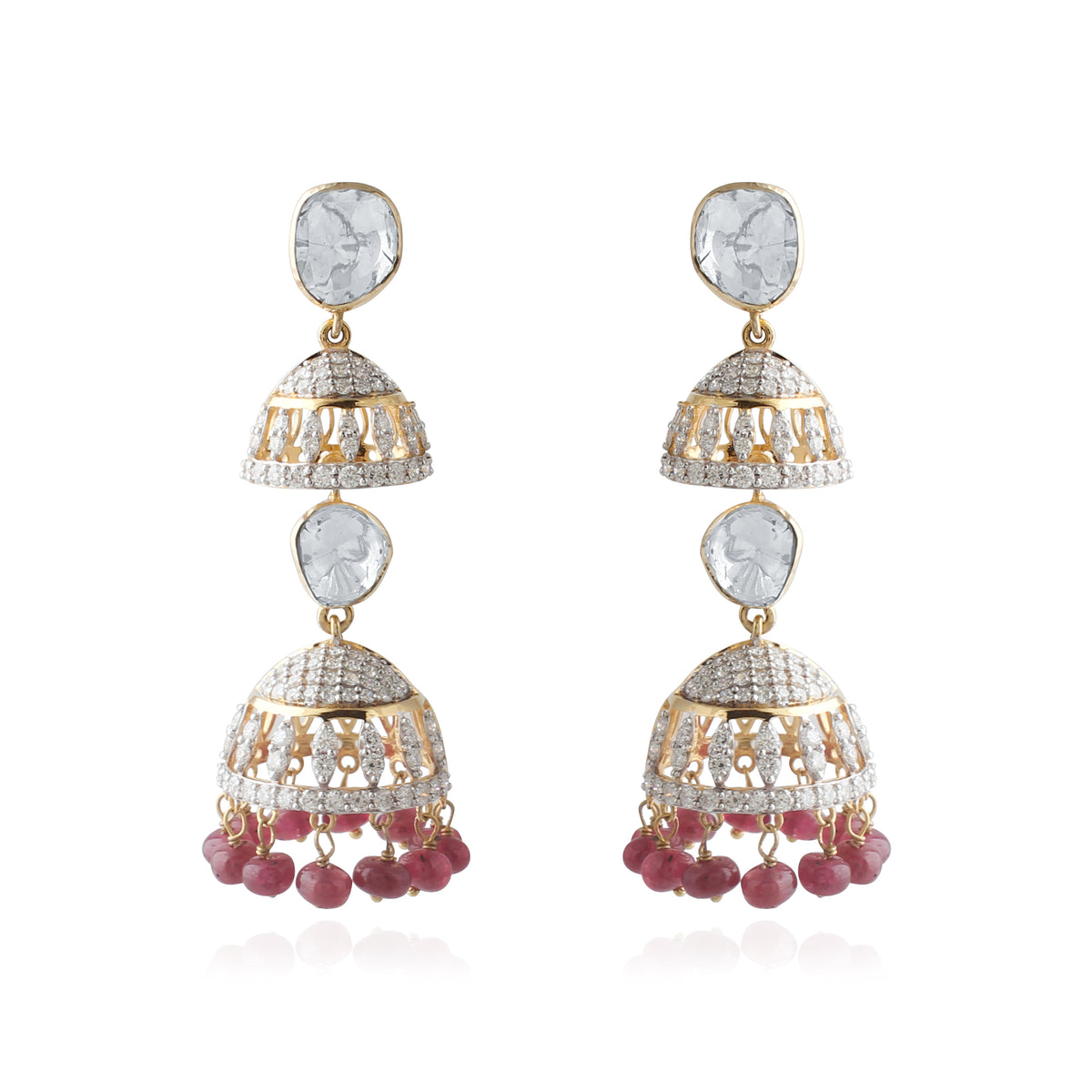 Rajwada Ruby Jhumkas