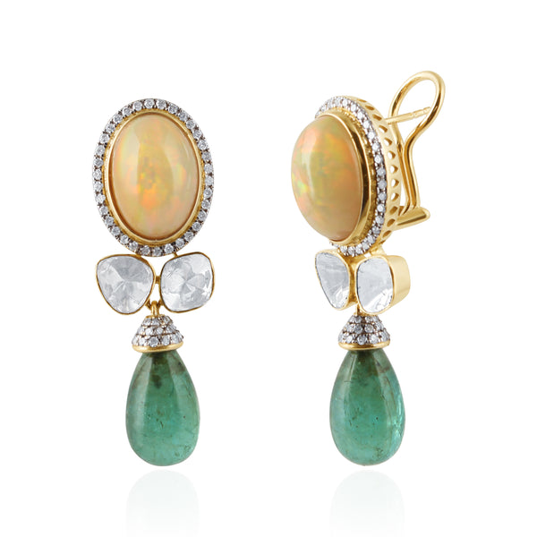Emerald Mist Drops Earring