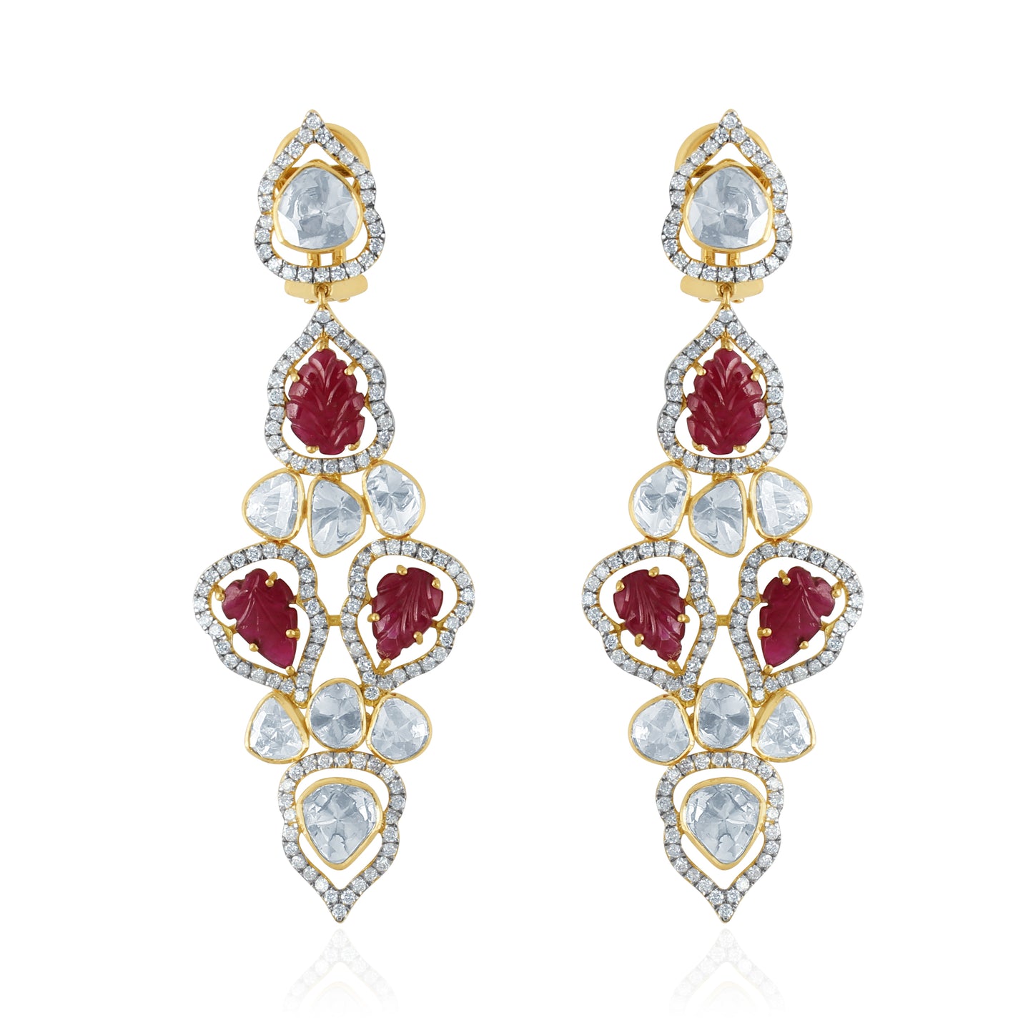 Ruby Rosette Royale Earrings