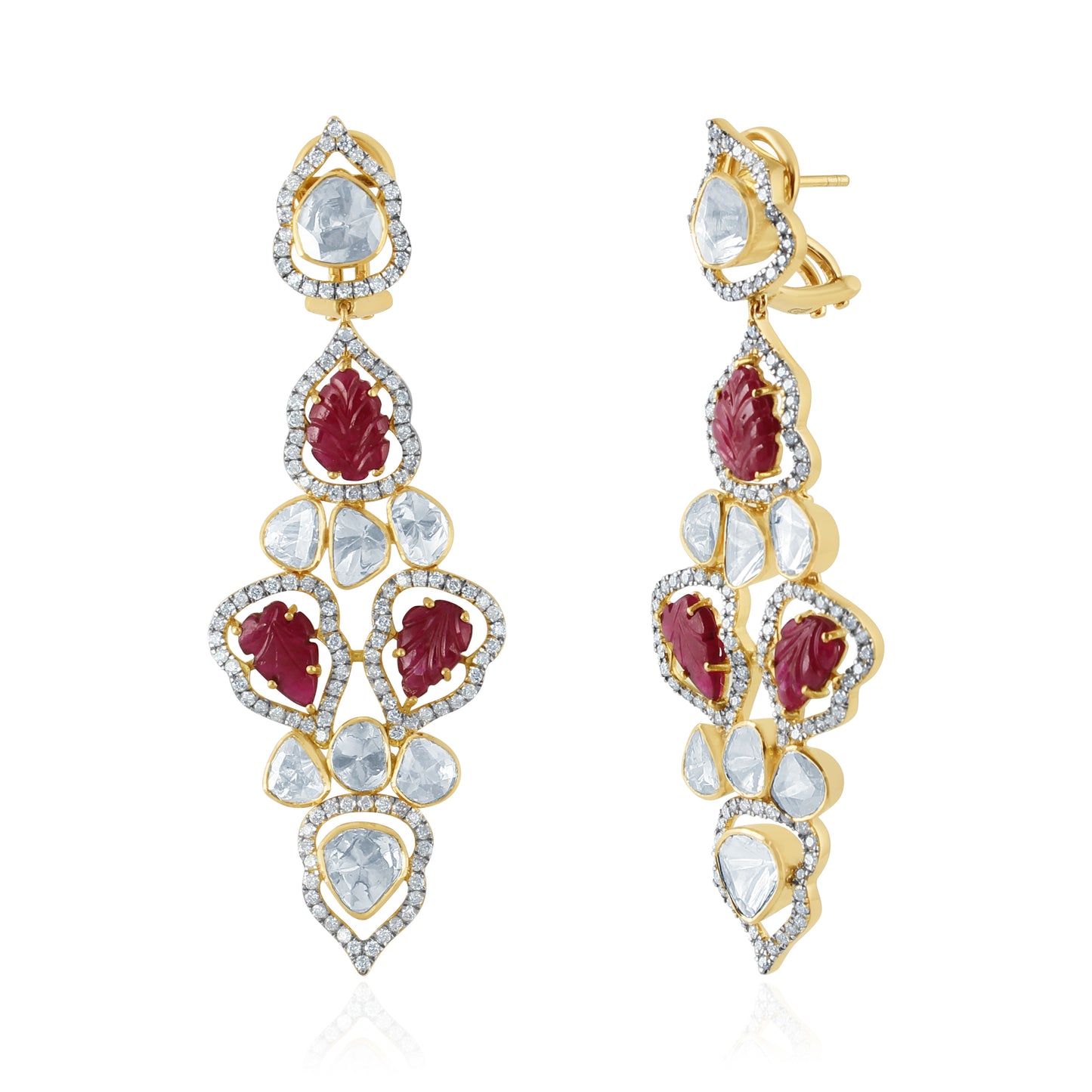 Ruby Rosette Royale Earrings
