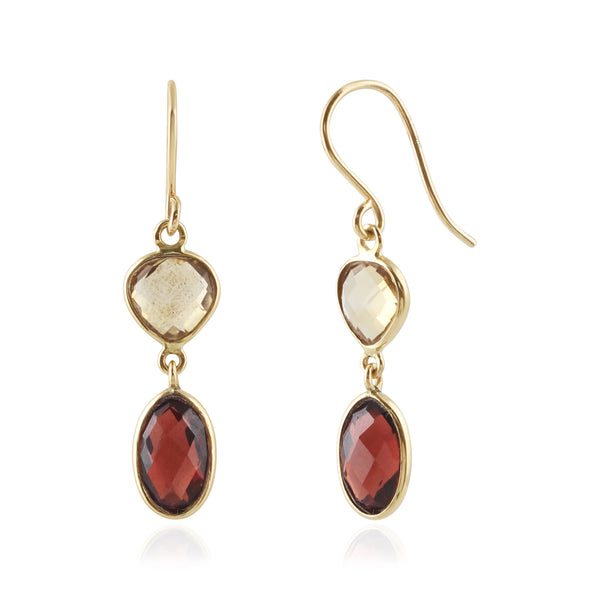 Garnet Champagne Earrings