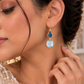Golden Blue Topaz Cascade Earrings