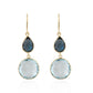 Golden Blue Topaz Cascade Earrings