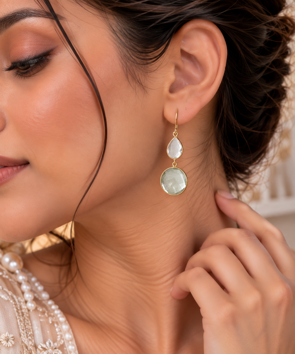 Amethyst Green Glow Earring