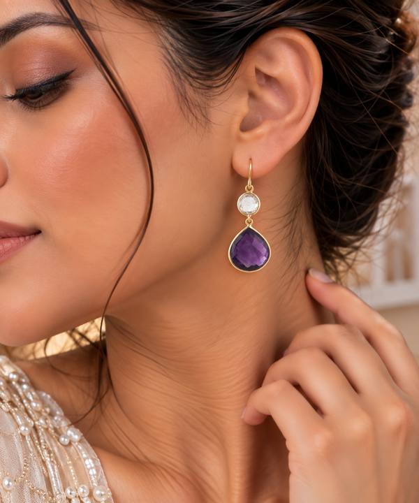 Violet Drop Earring