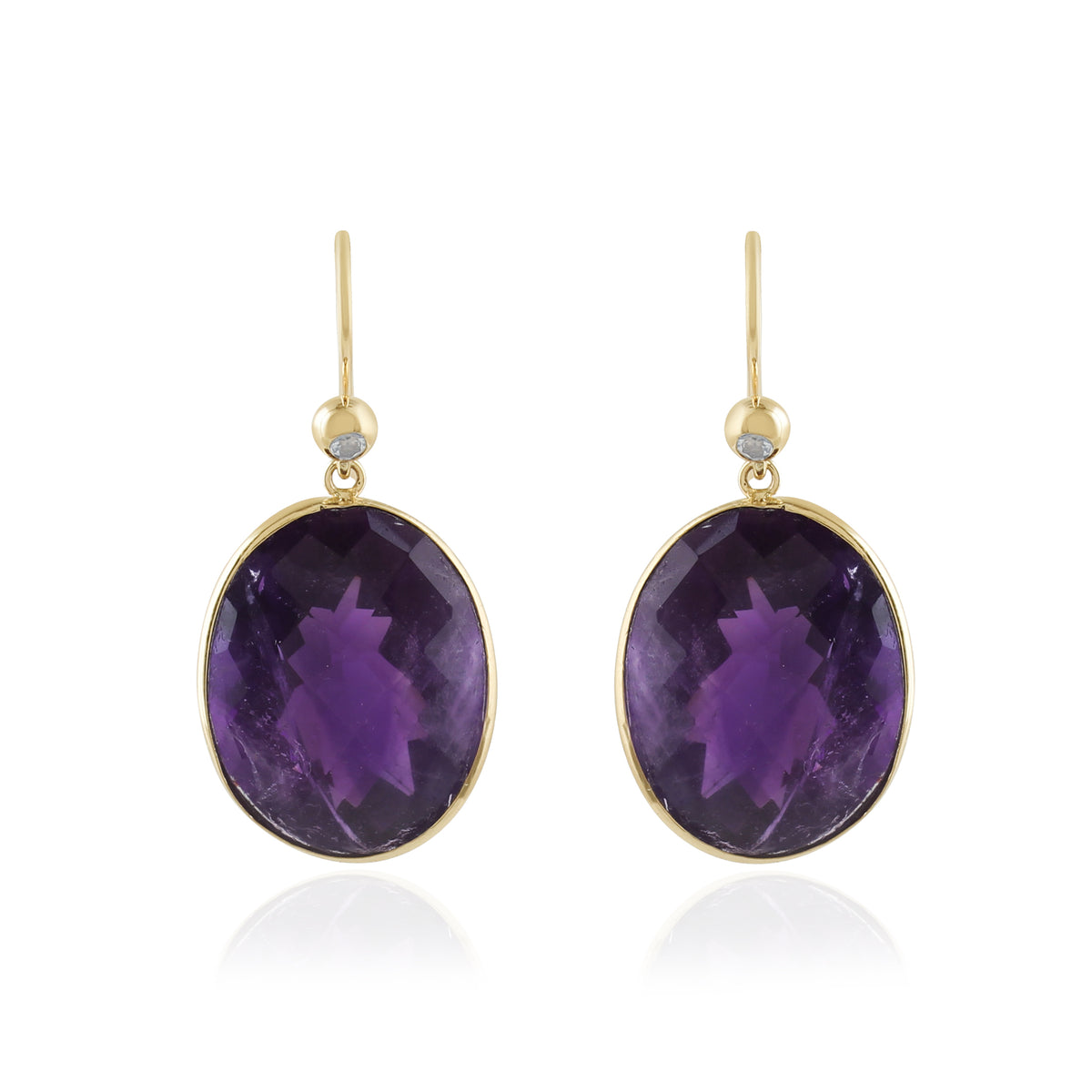 Regal Oval Amethyst Earrings