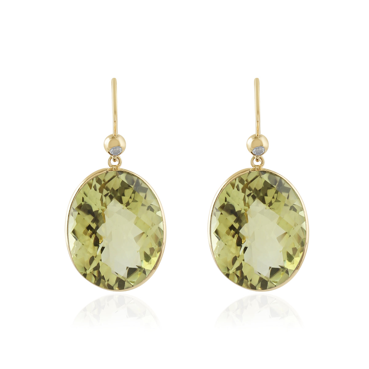 Regal Oval Lemon Quartz Earrings