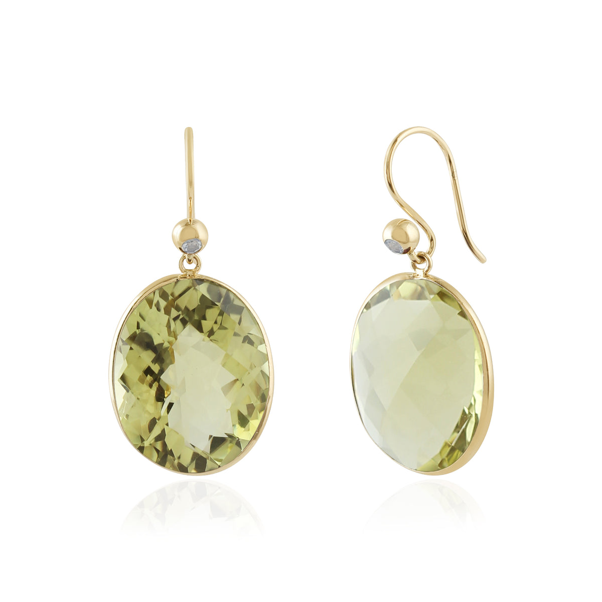 Regal Oval Lemon Quartz Earrings