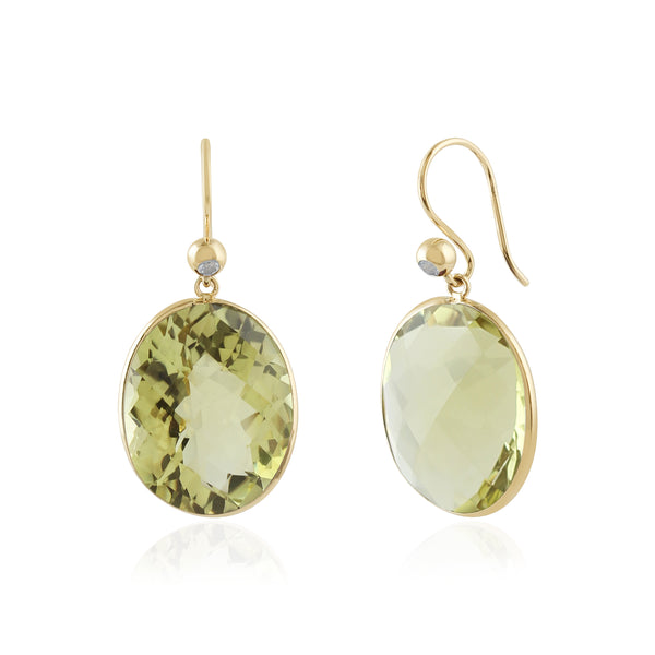 Regal Oval Lemon Quartz Earrings