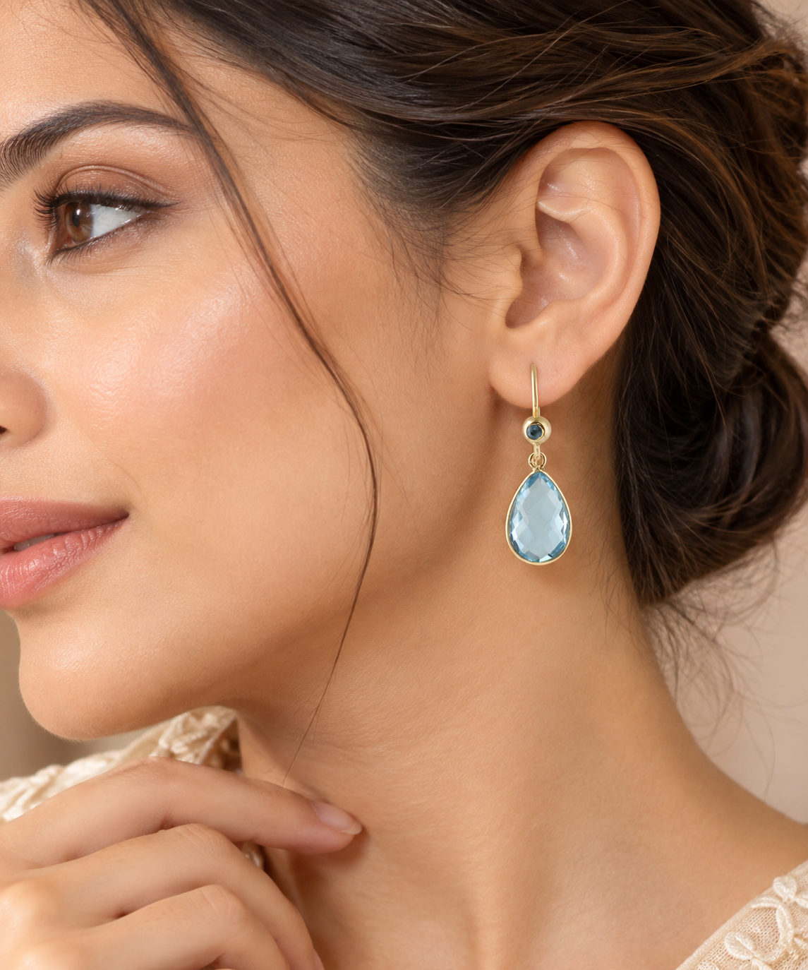 Aurelia Blue Topaz Drop Earrings