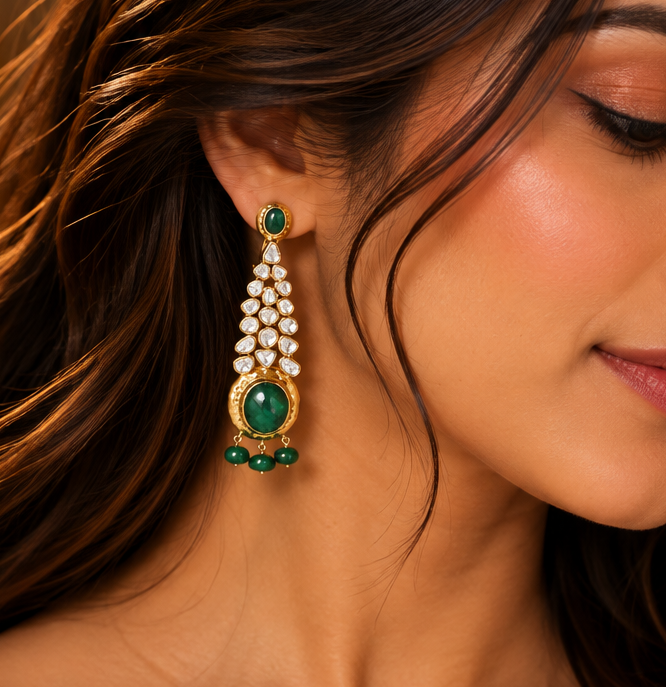 Emerald Rajsi Drops Earring