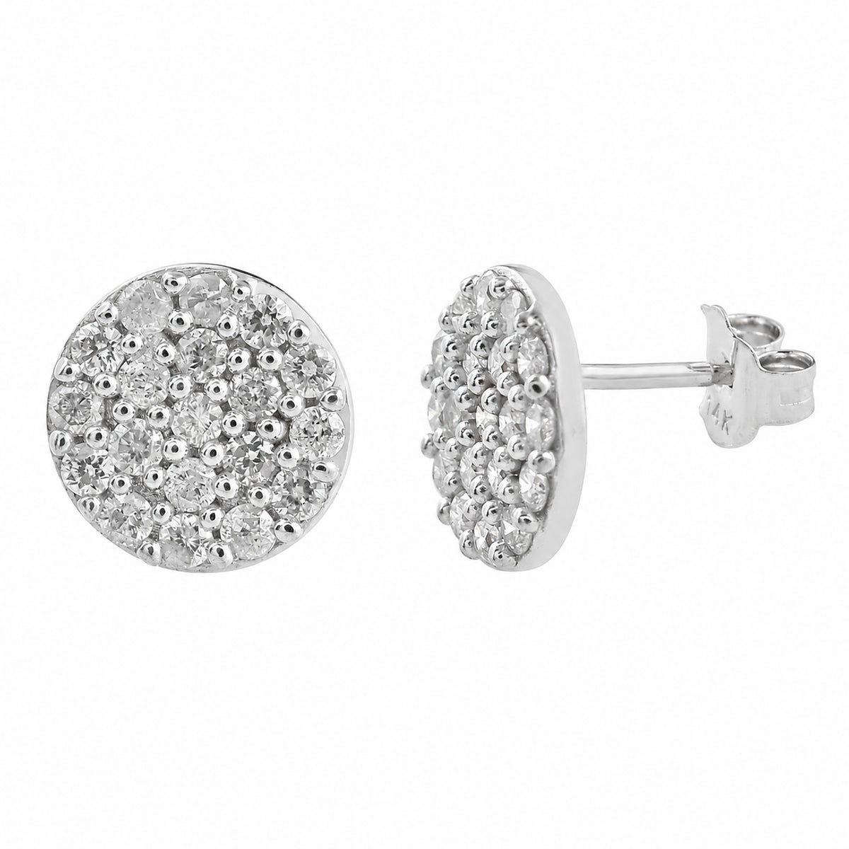 Forever Gold Disc Earrings with Diamonds