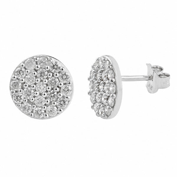 Forever Gold Disc Earrings with Diamonds