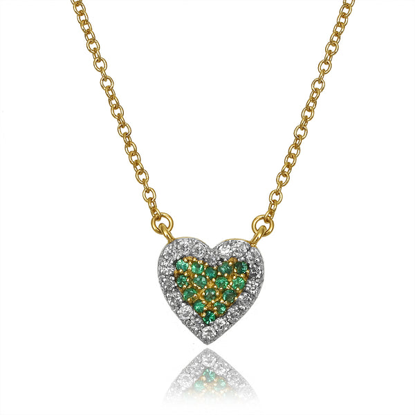 Emerald Amour Heart Necklace