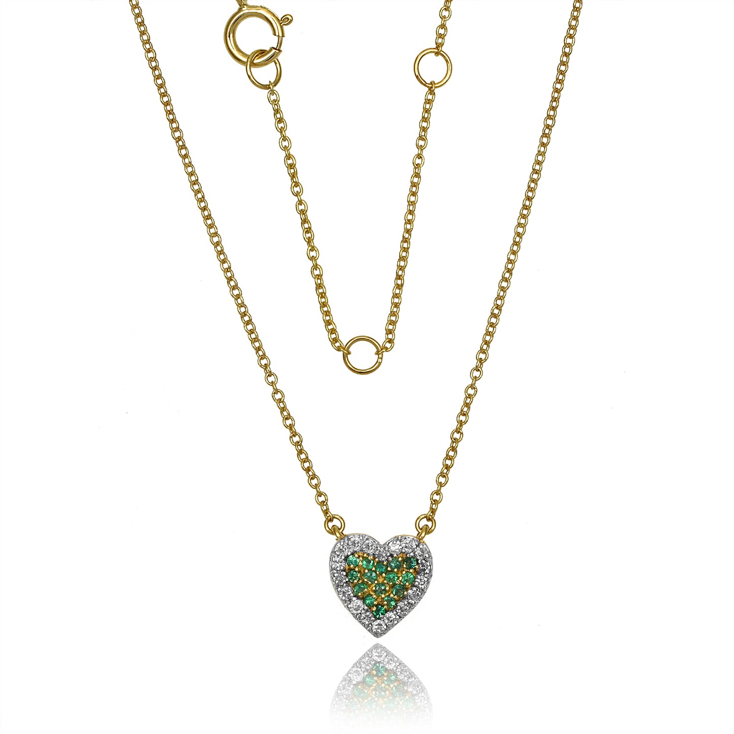 Emerald Amour Heart Necklace