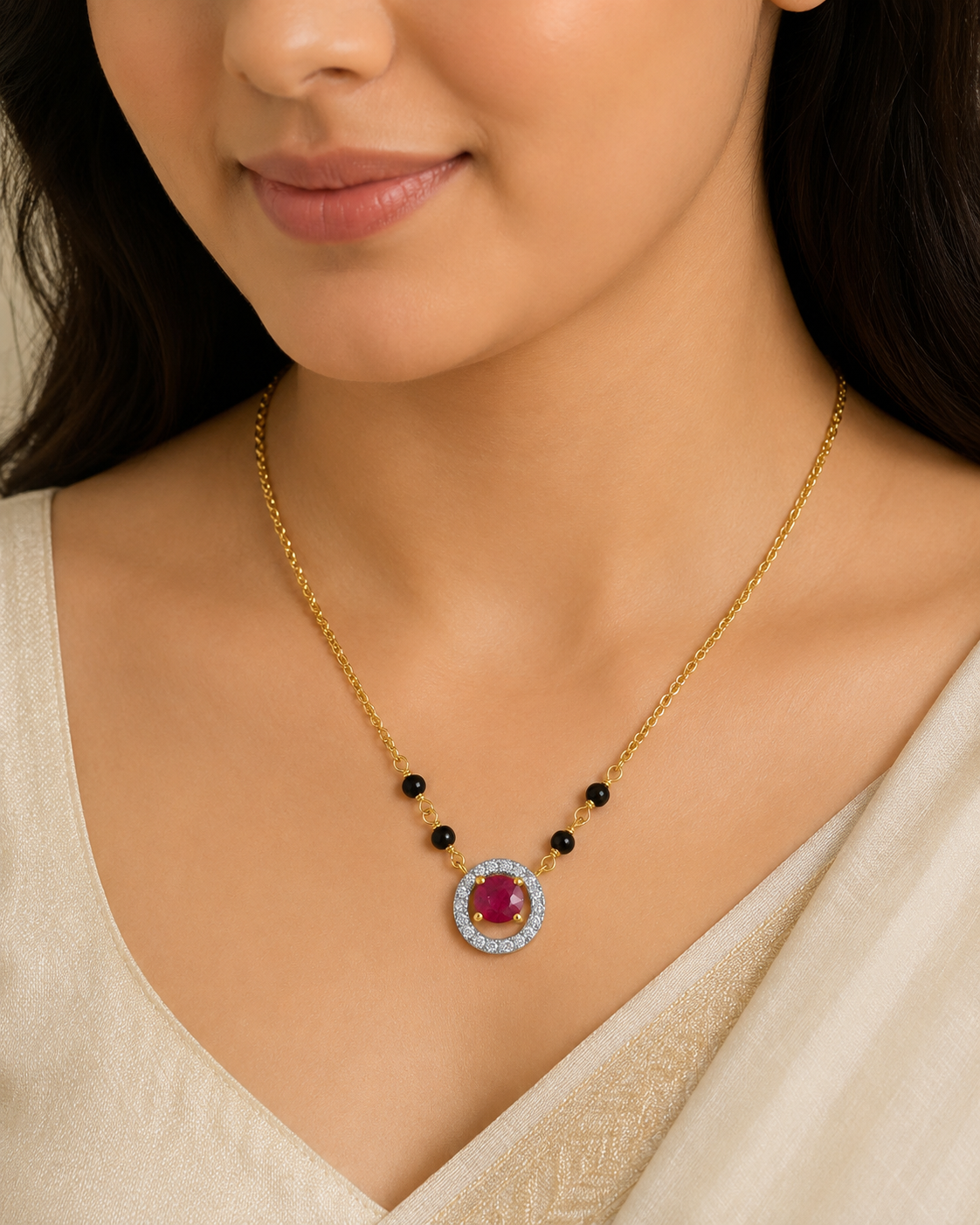 Rajasi Ruby Mangalsutra