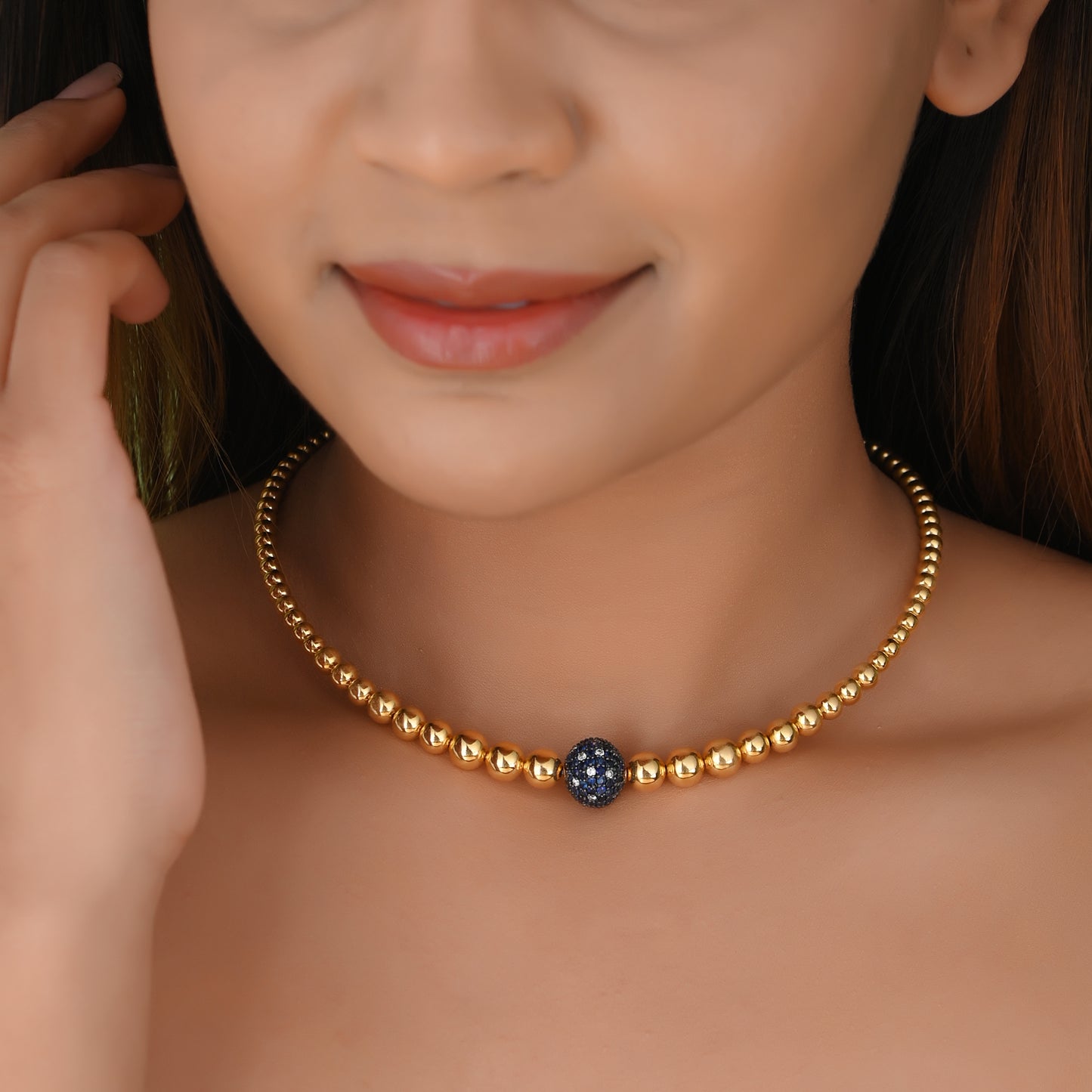 Bloom Sapphire & Diamond Necklace in Yellow Gold