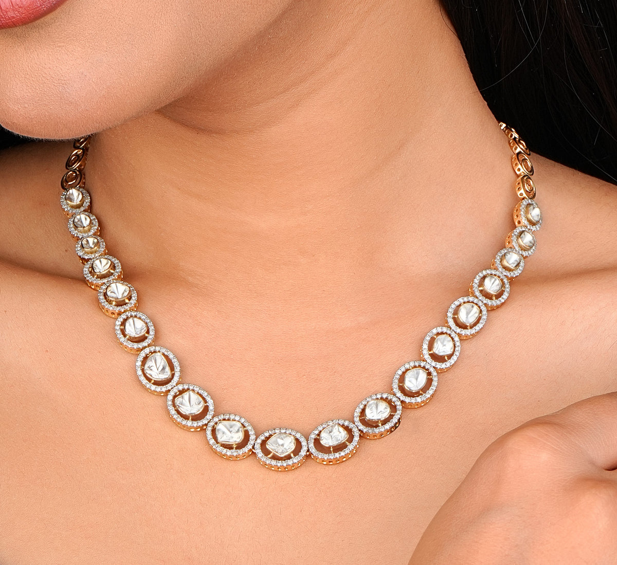 Polki Diamond Gold Necklace