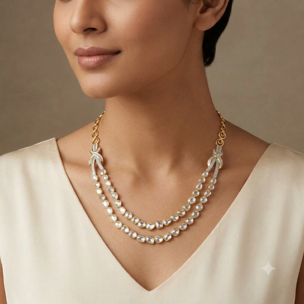 Ethereal Knot Polki Necklace