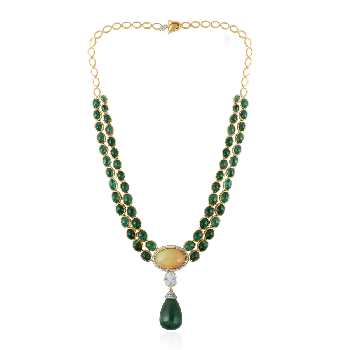 Opal Crown Emerald Tear Drop