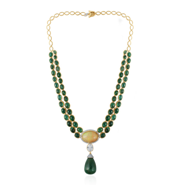 Opal Crown Emerald Tear Drop
