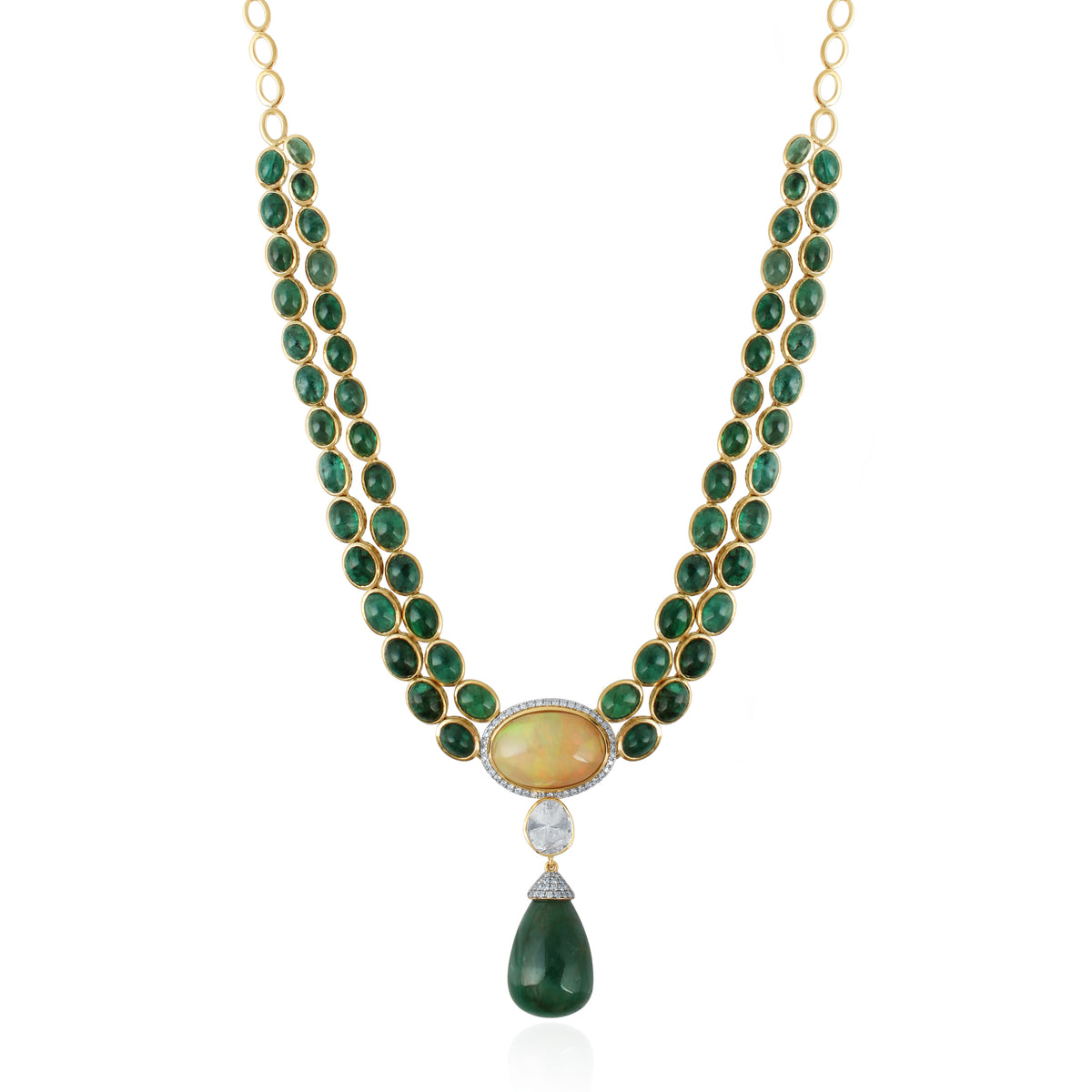 Opal Crown Emerald Tear Drop