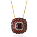 Royal Garnet Halo Necklace