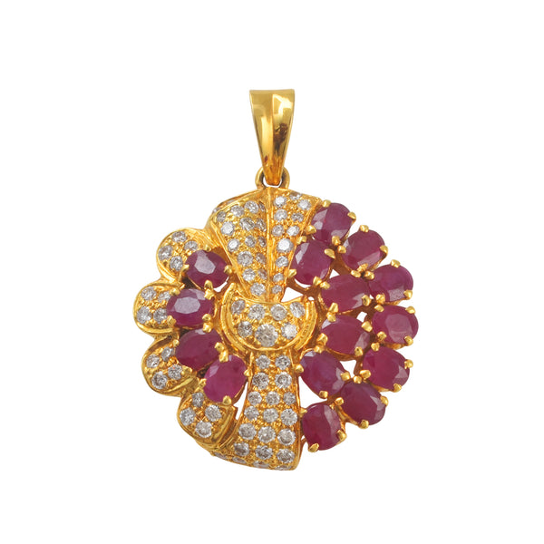 Radiant Diamond & Gem Stone Pendant