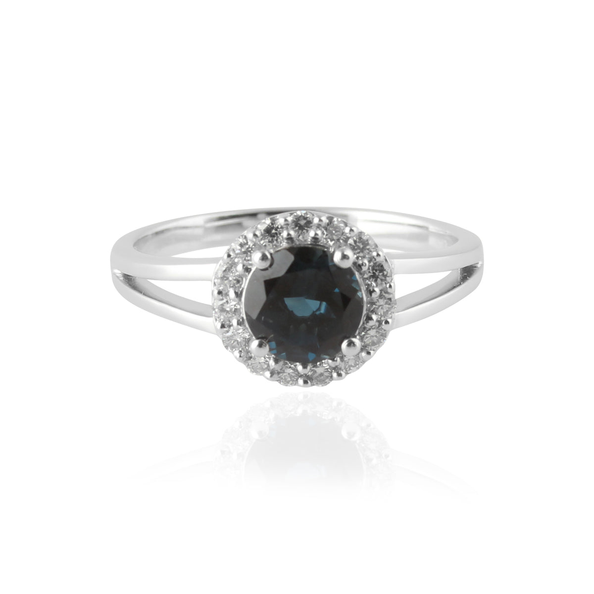 Soleil Blue Topaz & Diamond Ring in Platinum