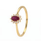 Ruby Royal Sparkling Diamond Halo Ring