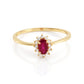 Ruby Royal Sparkling Diamond Halo Ring