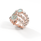 Sterling Silver Blossom Wide Ring with African Amethyst & American Diamond