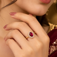 Ruby Royal Sparkling Diamond Halo Ring